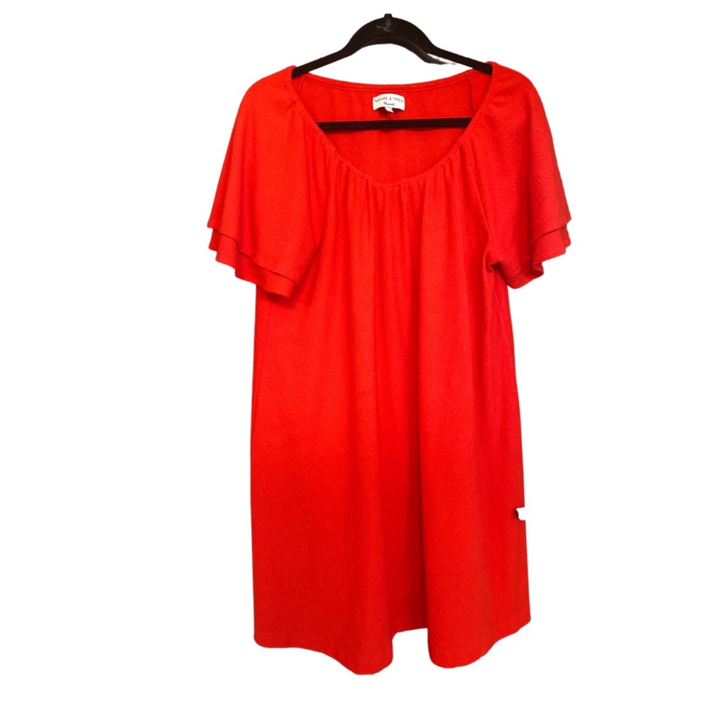 Texture and Thread by Madewell flutter sleeve red dress